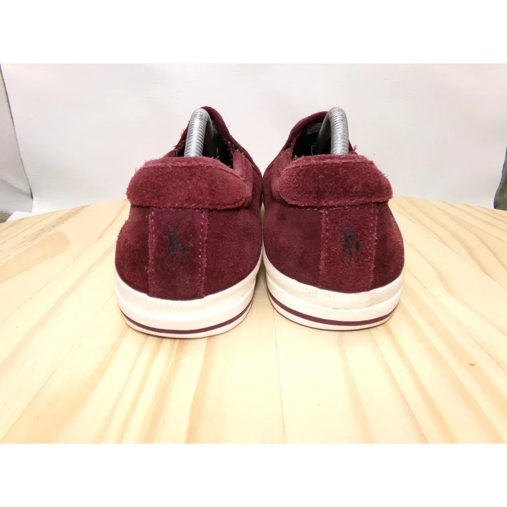Polo Ralph Lauren Vaughn Slip II Shoes Mens 10.5 D Burgundy Suede Sneakers